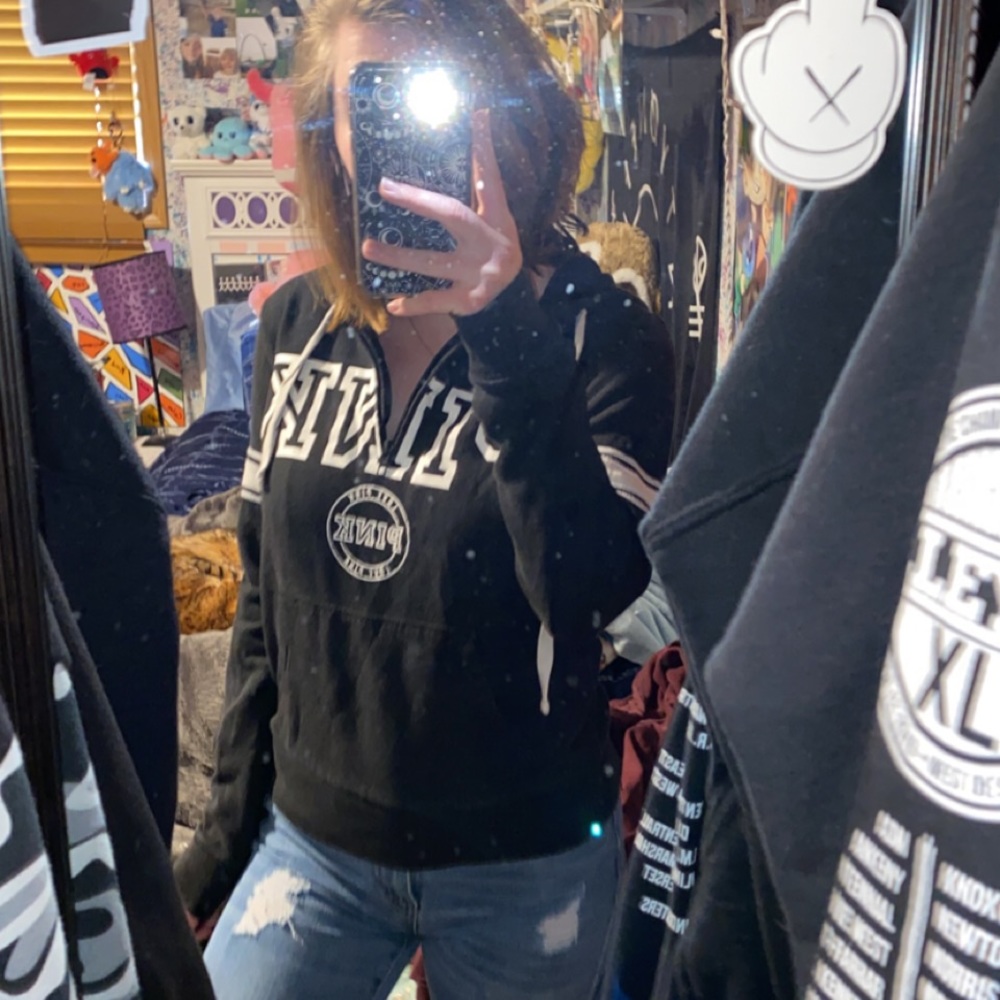 cute pink quarter zip